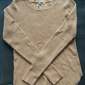 Mustard/Tan Kismet S Waffle Pattern Long Sleeve Sweater Pretty Fall Sweater